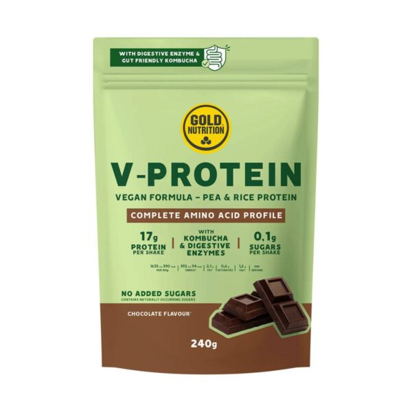 GoldNutrition V-Protein Kombucha Schokolade 240g Ernährung
