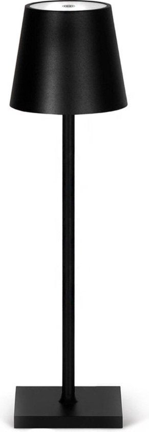 Goliving Tischlampe Wiederaufladbar - Kabellos und dimmbar - Moderne Touch-Lampe - Nachtlampe für das Schlafzimmer - 38 cm - Schwarz Wohnen & Kochen