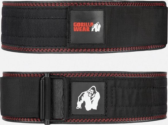 Gorilla Wear Halterung Gürtel - 4 Zoll Premium Leder Heben Gürtel - schwarz - L/XL Hobby & Sport