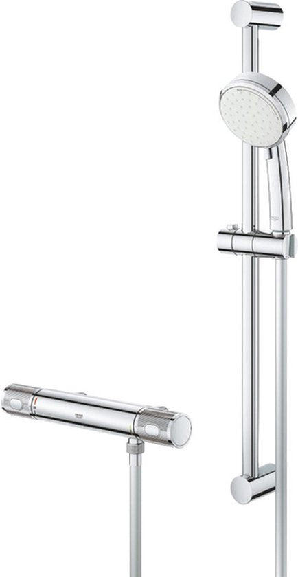 GROHE Grohtherm thermostatische Aufputz-Brausebatterie mit Gleitstange und Handbrause Chrom Wohnen & Kochen