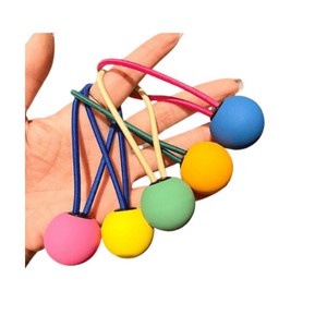 Große Acryl-Haarperlen für Kinder - Elastische Haargummi in Candy Farben (5 Stück) Tools
