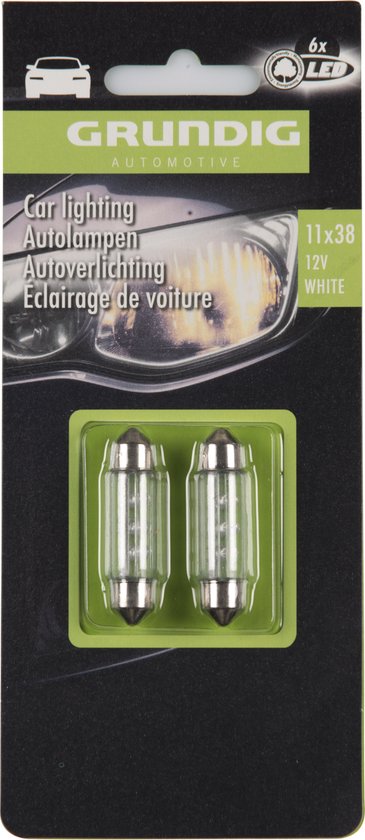 Grundig 2er Set Autoscheinwerfer - 6x LED - 12 Volt - 11 x 38 - Weiß Auto & Fahrrad