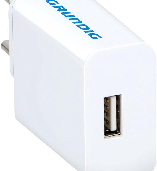 Grundig Ladegerät mit USB-A Anschluss - QC3.0 Schnellladegerät - Kompatibel mit iPhone und Android - Kunststoff - Weiß Elektronik