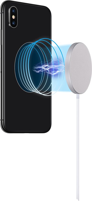 Grundig Magnetisches Qi-Ladegerät - 15W - Inklusive USB-C Kabel 1 Meter - Schützt vor Überstrom - Kompaktes Design - Silber Elektronik
