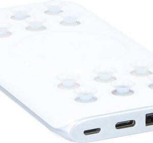 Grundig Wireless Powerbank 600mAh - mit Saugnäpfen - Inkl. Ladekabel - 2 USB-Anschlüsse - Weiß Elektronik