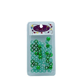 Haar Perlen für Kinder - Grün/Transparent - für Dread