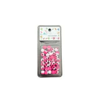Haarperlen für Kinder - Pink/Weiß - für Dread