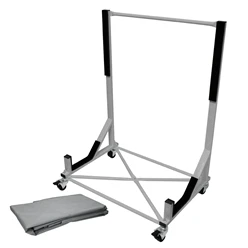 Hardtopständer mit 4 feststellbaren Rollen Silber aus Stahl und Hardtop Cover XXL 2494