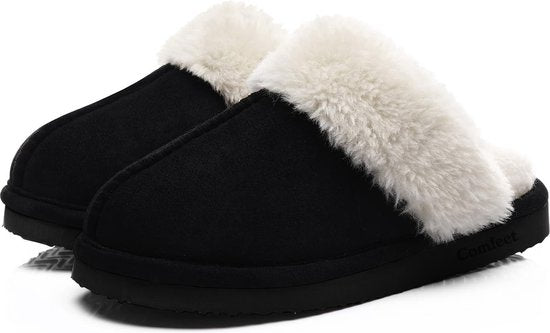 Hausschuhe Damen - Hausschuhe - Größe 36/37 - Schwarz - Rutschfest - Comfeet Kleidung