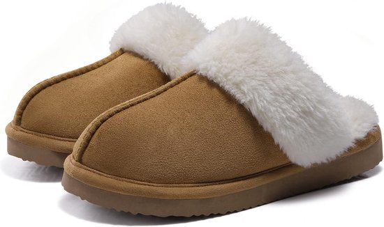Hausschuhe Damen - Hausschuhe - Größe 42/43 - Kastanienbraun - Rutschfest - Comfeet Kleidung