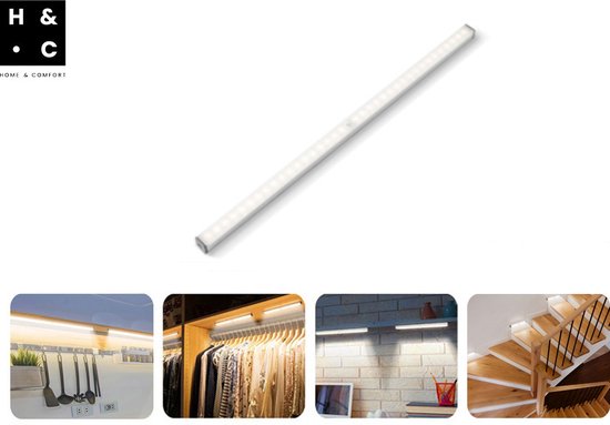H&C Sensor Lampe Indoor Bewegungsmelder - 50 cm - Kabellos - USB Wiederaufladbar Wohnen & Kochen