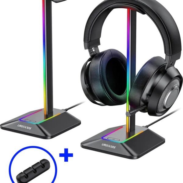 Headset-Ständer - Kopfhörerhalterung - Ständer - mit LED-Licht und Kabelorganisation Elektronik