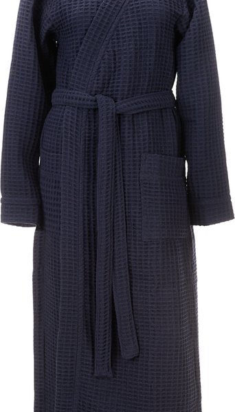 Heckettlane Bademantel Waffel - Bademantel für Damen und Herren - S - Morgenmantel aus Baumwolle - Geeignet für die Sauna - Blau Wohnen & Kochen