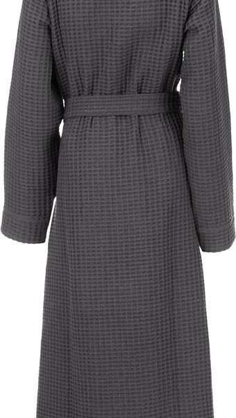 Heckettlane Bademantel Waffel - Morgenmantel für Damen und Herren - XL - Morgenmantel aus Baumwolle - Geeignet für die Sauna - Grau Wohnen & Kochen