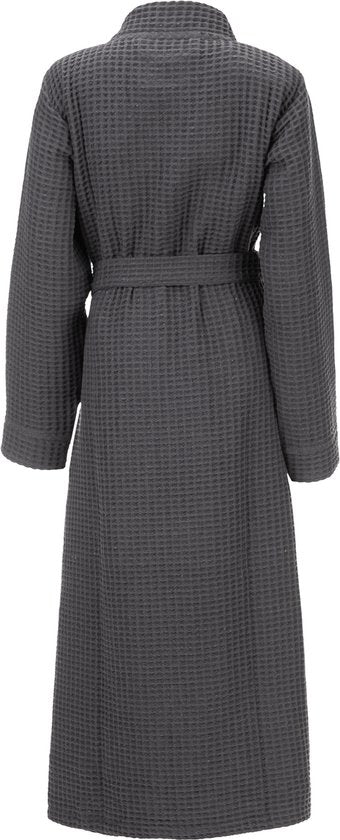 Heckettlane Bademantel Waffel - Morgenmantel für Damen und Herren - XL - Morgenmantel aus Baumwolle - Geeignet für die Sauna - Grau Wohnen & Kochen
