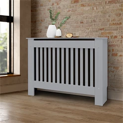Heizkörperverkleidung 112x19x82 cm Landhaus Grau aus MDF ML-Design 7110