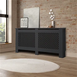Heizkörperverkleidung 152x19x82 cm Raute Anthrazit aus MDF ML-Design 696