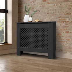 Heizkörperverkleidung 78x19x82 cm Raute Anthrazit aus MDF ML-Design 696