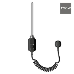 Heizstab 1200W Schwarz mit Thermostat für Badheizkörper LuxeBath 7110