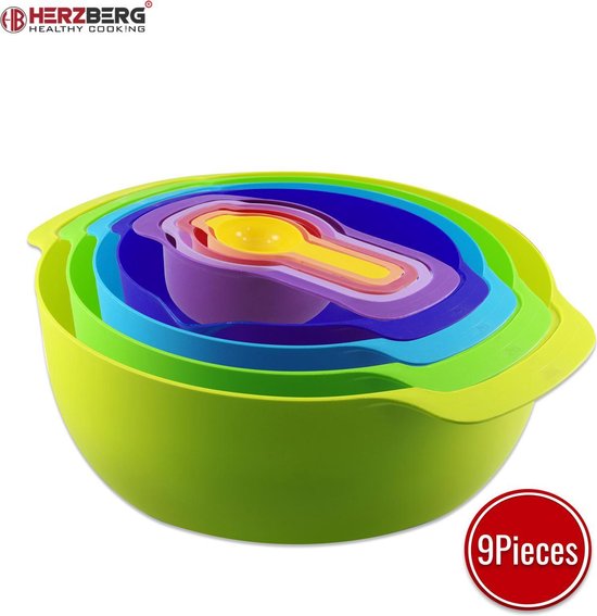 Herzberg 9 in 1 Schüssel- und Messbecher-Set Wohnen & Kochen