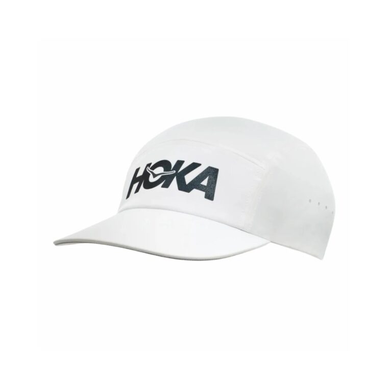 Hoka Performance Cap Weiß Schwarz Unisex Laufzubehör