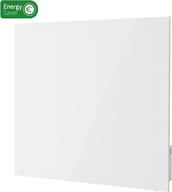 Hombli Smart Mirrored Infrarot-Flächenheizkörper - 600 Watt - Smart App - Integrierter Thermostat - 18m² - Wandmontage - Weiß Wohnen & Kochen