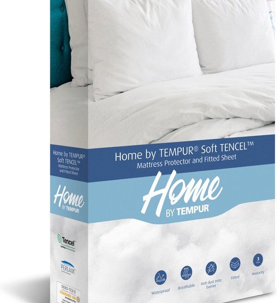 Home by TEMPUR® Matratzenschoner - Weiß - 100 x 200 x 25 cm - Soft TENCEL™ - Wasserdicht - Wärmeregulierend - Anti-Staubmilben - Anti-Allergie Wohnen & Kochen