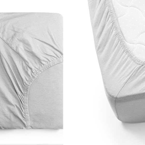 Home&Comfort Jersey-Spannbetttuch Silber - 140/160 x 200/220 cm - 100% Baumwolle Wohnen & Kochen
