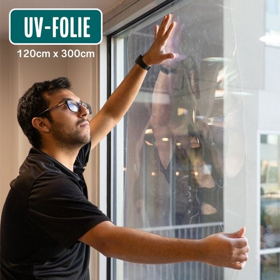 Homewell Fensterfolie HR++ 120x300cm - 99% UV-Schutz - Statisch selbstklebend - Isolierend - Transparent Wohnen & Kochen