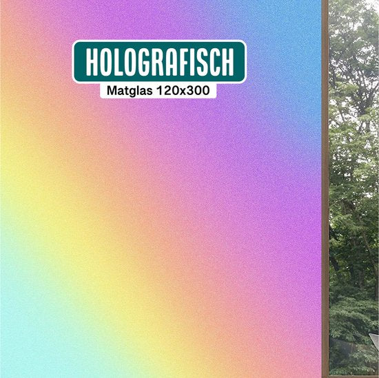 Homewell - Holographische Fensterfolie HR++ 120x300cm - Solar & Isolierend - Statisch haftend - Seifenblaseneffekt mattiertes Glas (neu) Haus & Garten