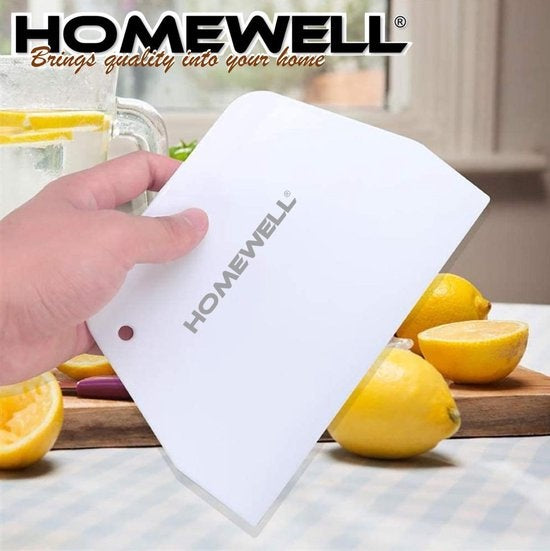 HomewellÂ¬Ã† Deegschaper Kunststof - Deegkrabber - Deegsteker - Deegsnijder - Spatel voor Taart