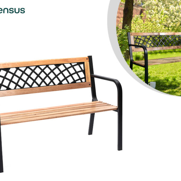 Hortensus Gartenbank aus Holz mit Metallgestell Haus & Garten