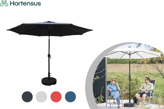 Hortensus - LED-Sonnenschirm mit Solarpanel in 4 verschiedenen Farben - Rot Haus & Garten