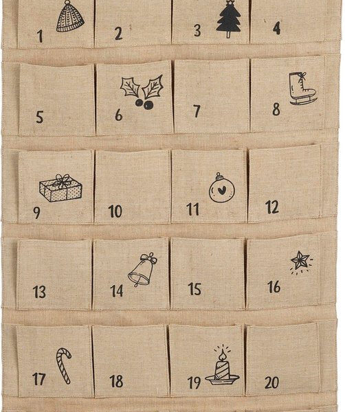 House of Seasons Adventskalender - L85 x B50 cm - Jute - Braun Weihnachten