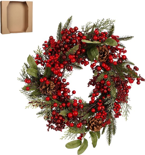 House of Seasons Barney Weihnachtskranz - Ø40 cm - Grün