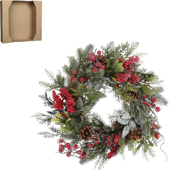 House of Seasons Randell Weihnachtskranz - Ø40 cm - Rot Weihnachten