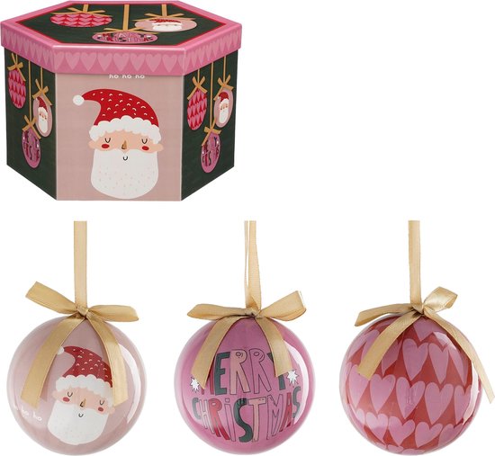 House of Seasons Weihnachtskugeln Geschenkset - 14 Stück - Ø8 cm - Unzerbrechlich - Rosa