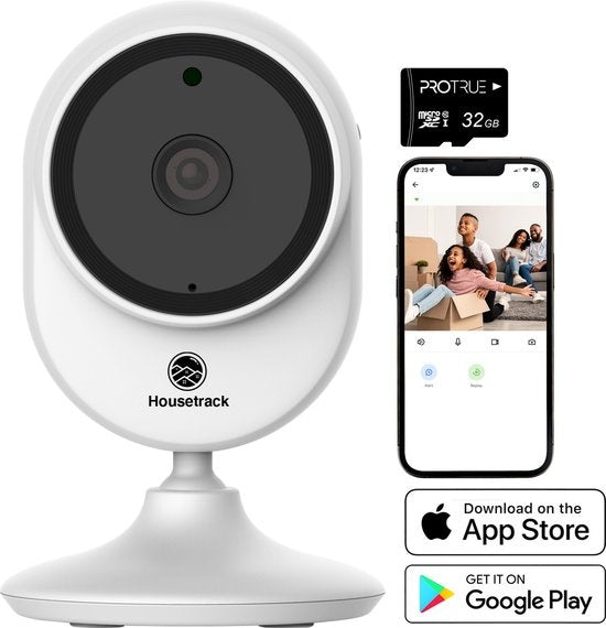 Housetrack Ãœberwachungskamera 1080P - IP Sicherheitskamera mit App - Wifi Sicherheitskamera - Smart Home - Kamera Sicherheit im Innenbereich Haus & Garten