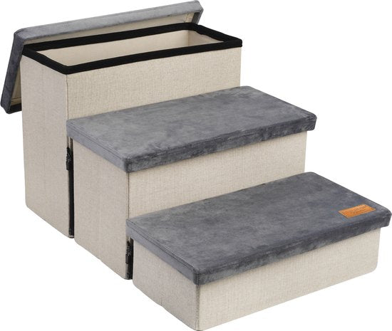 Hundetreppe Stabile Hundetreppe für Hunde mit Ablage - Hundetreppe - Hundetreppe für Sofa oder Bett - bis zu 60 kg - Anthrazit - Universal Haus & Garten