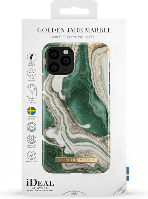 iDeal of Sweden iPhone 11 Pro Backcover Fall - Golden Jade Marmor Elektronik