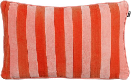 In The Mood Collection Clair Kissen - L55 x B35 x H10 cm - Baumwollsamt - Rosa/ Rot Wohnen & Kochen