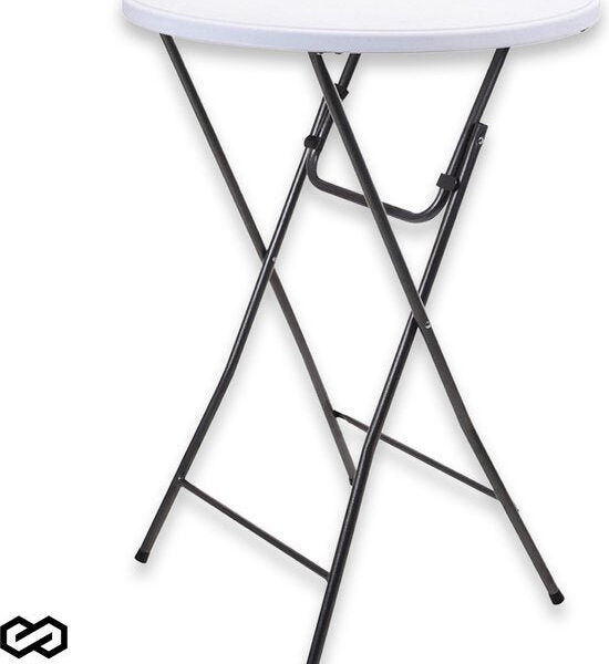 Infinity Goods Stabiler Stehtisch - Partytisch - Stabil und wetterfest - klappbar - 80cm x 110cm - Party - 1 Stück - Weiß/Grau Wohnen & Kochen