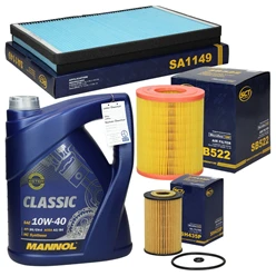 Inspektionspaket mit 5L Mannol Classic 10W-40 Mercedes Benz A-Klasse (W168) 8137