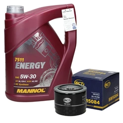 Inspektionspaket mit 5L Mannol Energy 5W-30 Fiat Ducato VW Transporter T5 8137