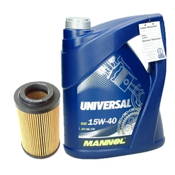 Inspektionspaket mit 5L Mannol Universal 15W40 BMW 3er (E46) Opel Vectra C 8137