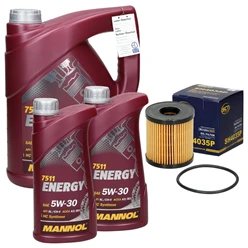 Inspektionspaket mit 7L Mannol Energy 5W-30 Citroen Berlingo (B9) Ford Transit 8137