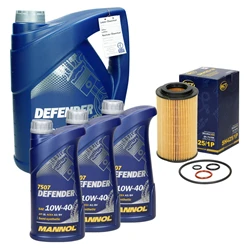 Inspektionspaket mit 8L Mannol Defender 10W-40 BMW 3er (E46) Mercedes-Benz C-Klasse (W204) 8137