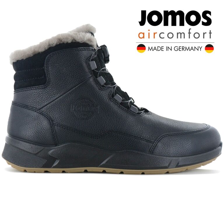 JOMOS Akzent - Herren Winter Stiefel mit Lammfell Gefüttert in Leder Schwarz 325507