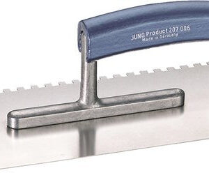 Jung Henkelmann Glättekelle - ROBBIE - gebogener Griff - 6x6mm gezahnt - 280x130mm Werkzeuge