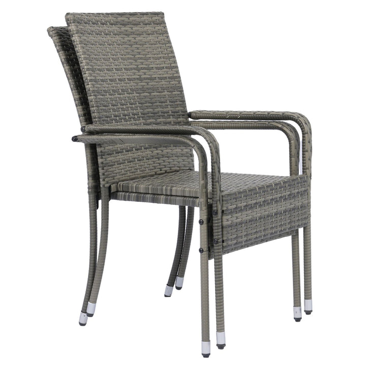 Juskys 2er Set Gartenstühle Yoro - Polyrotan - 56 x 60 x 90 cm - Spotted Grey Haus & Garten Juskys 2er Set Gartenstühle Yoro - Polyrotan - 56 x 60 x 90 cm - Spotted Grey Haus & Garten